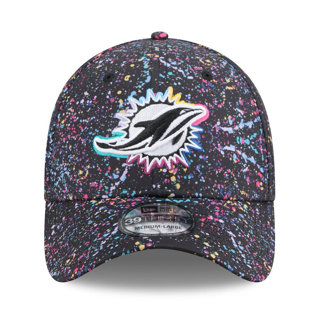 Miami Dolphins New Era 2025 NFL Crucial Catch 39THIRTY Flex Hat Black - NFL