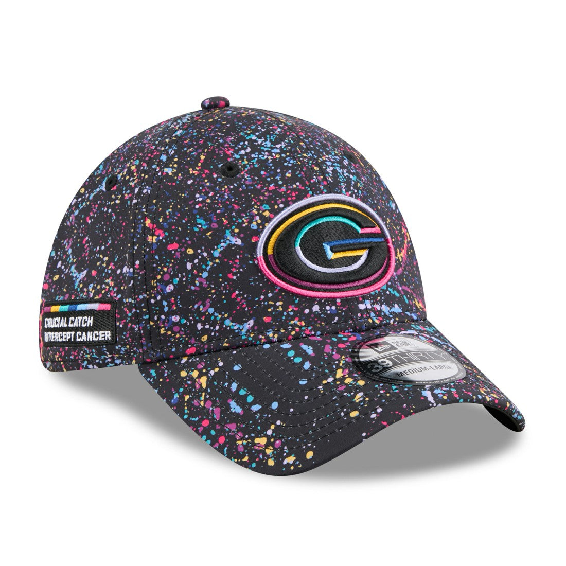 Green Bay Packers New Era 2025 NFL Crucial Catch 39THIRTY Flex Hat Black - NFL