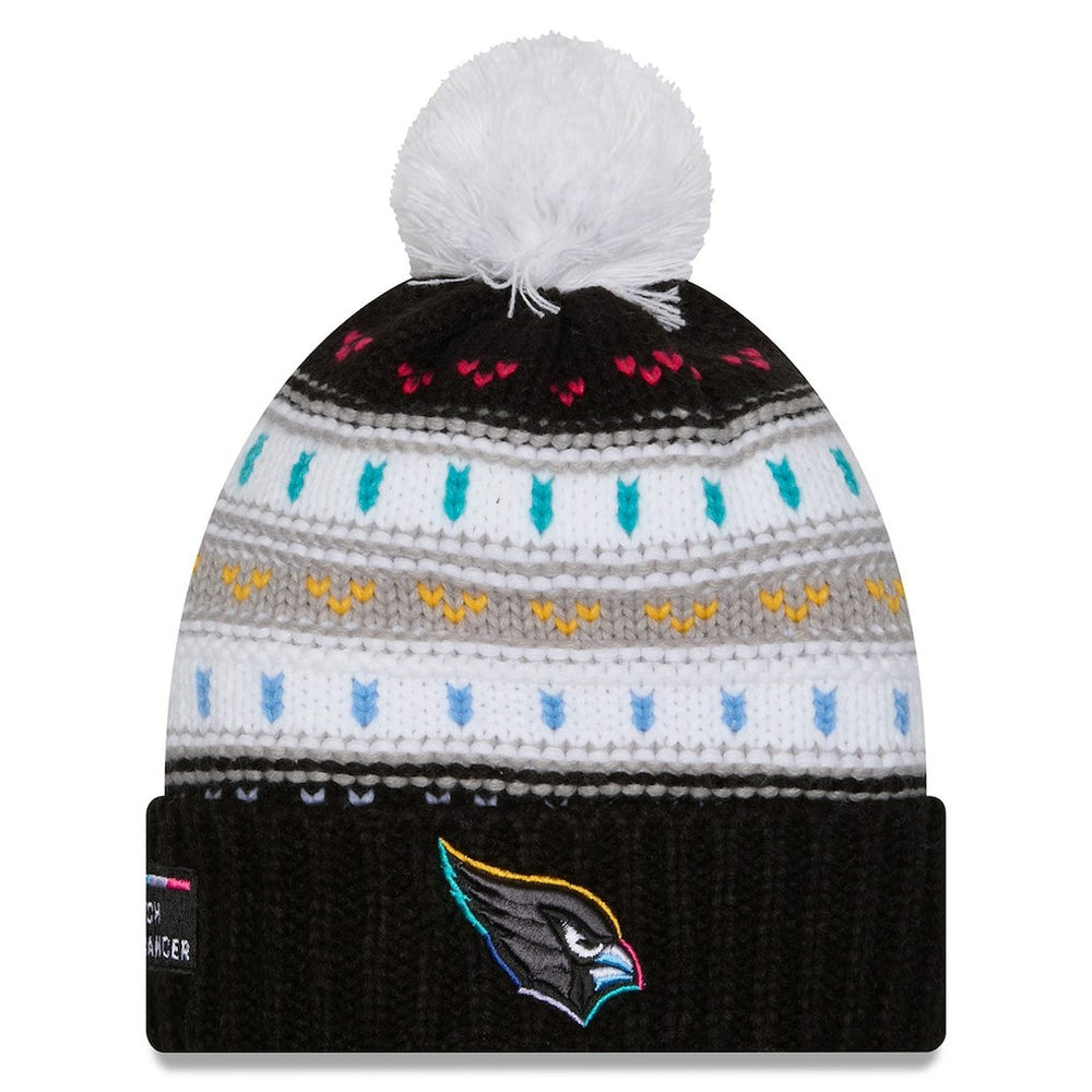 Arizona Cardinals New Era Women's 2025 NFL Crucial Catch Cuffed Knit Hat with Pom Black - NFL