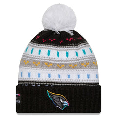 Arizona Cardinals New Era Women's 2025 NFL Crucial Catch Cuffed Knit Hat with Pom Black - NFL