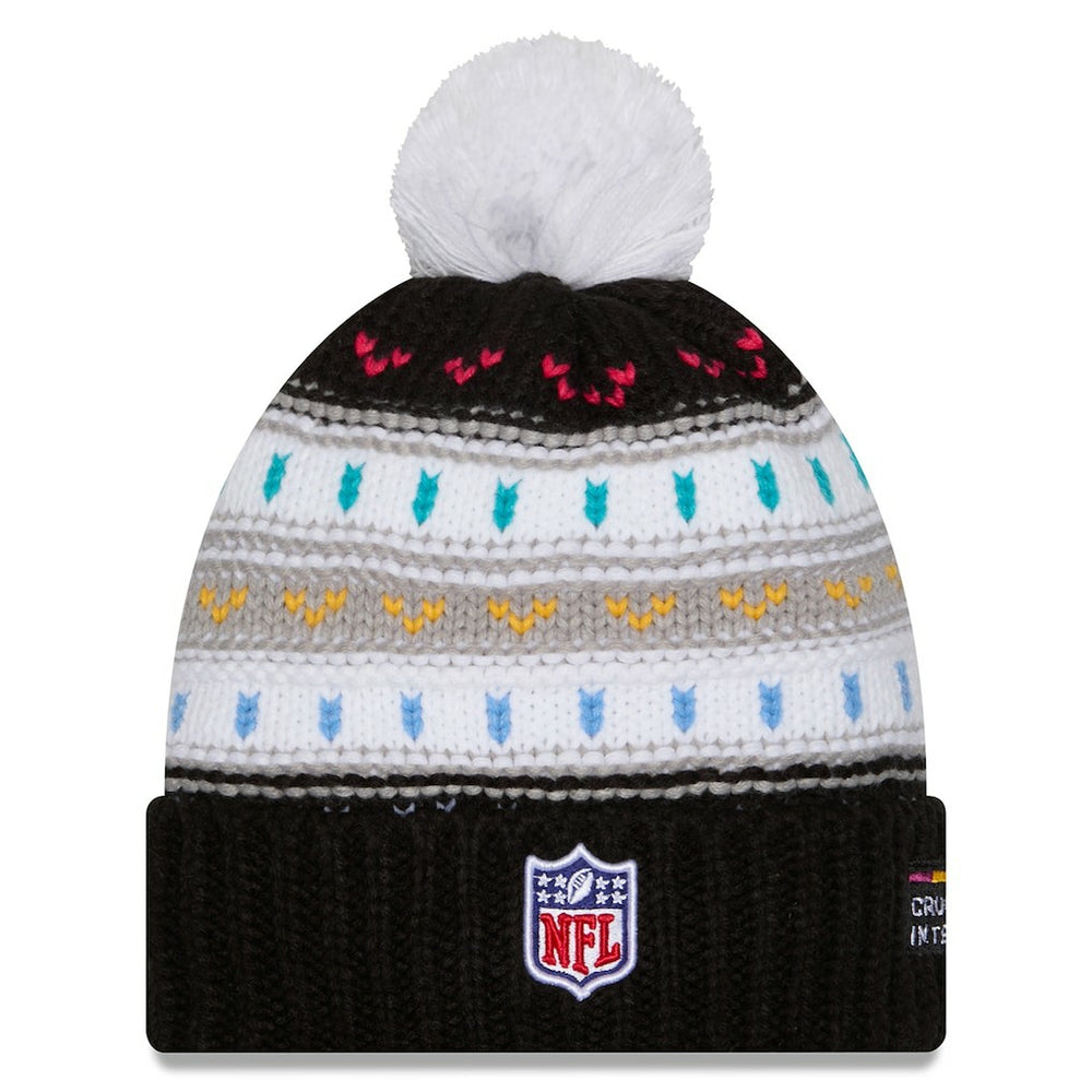 Atlanta Falcons New Era Women's 2025 NFL Crucial Catch Cuffed Knit Hat with Pom Black - NFL