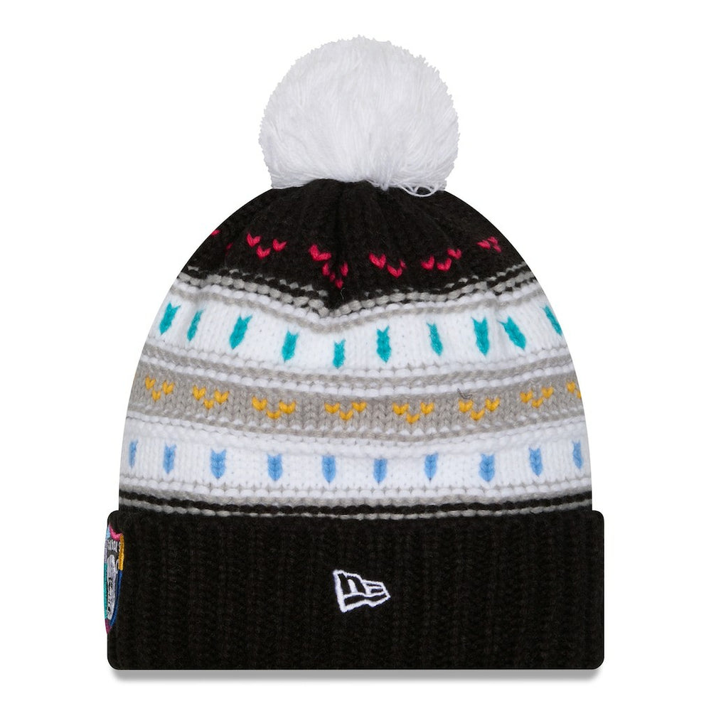 Las Vegas Raiders New Era Women's 2025 NFL Crucial Catch Cuffed Knit Hat with Pom Black - NFL