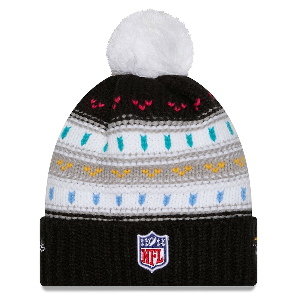 Cleveland Browns New Era Women's 2025 NFL Crucial Catch Cuffed Knit Hat with Pom Black - NFL