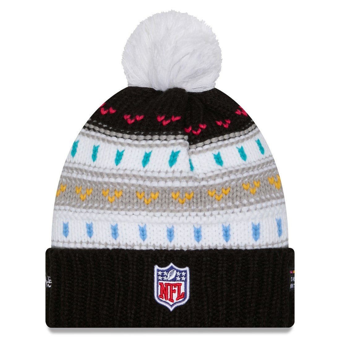 New York Jets New Era Women's 2025 NFL Crucial Catch Cuffed Knit Hat with Pom Black - NFL