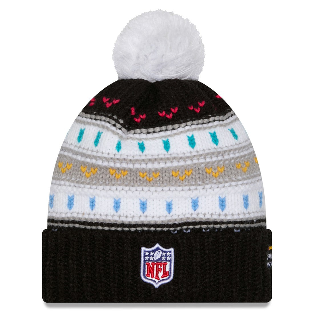 Tampa Bay Buccaneers New Era Women's 2025 NFL Crucial Catch Cuffed Knit Hat with Pom Black - NFL
