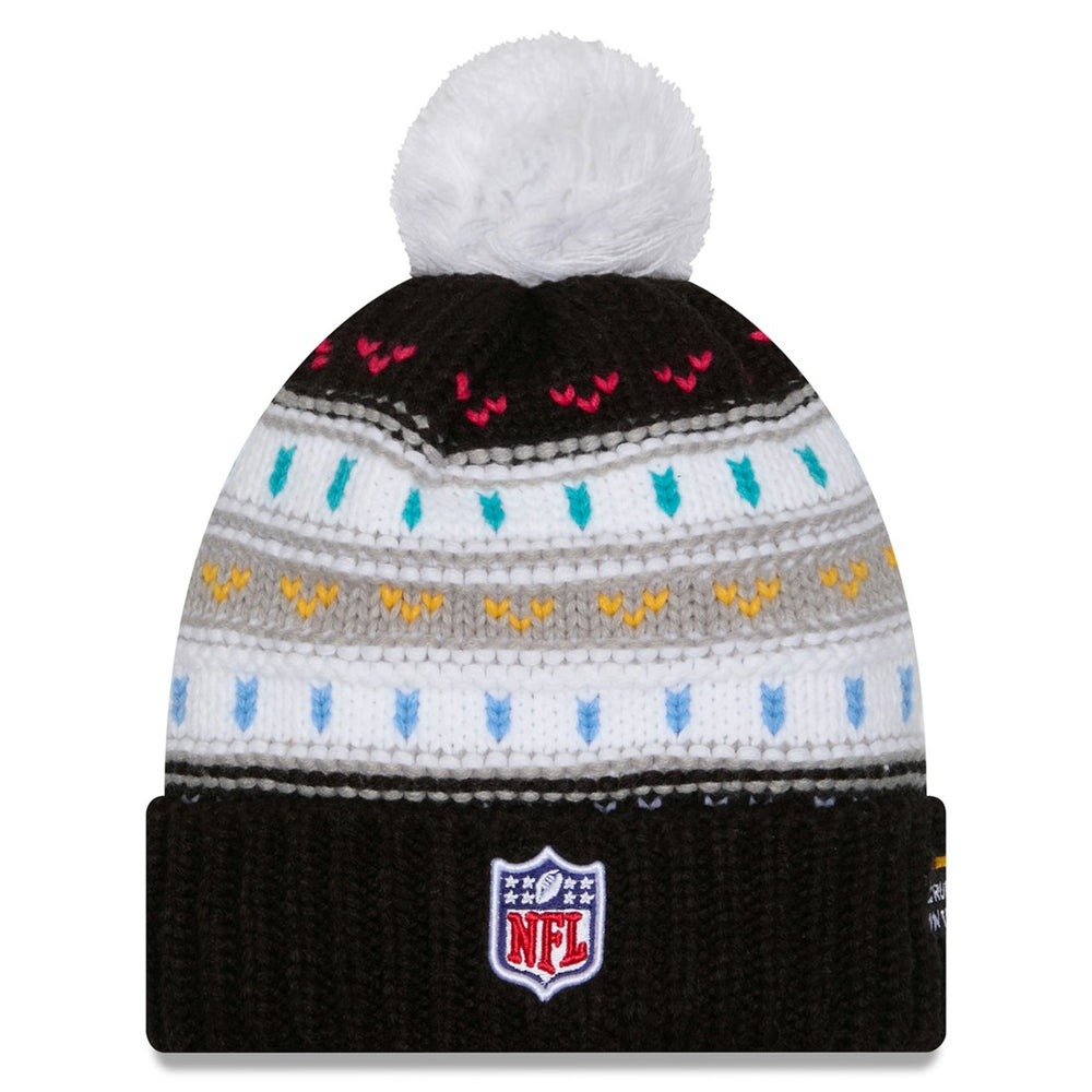 Tampa Bay Buccaneers New Era Women's 2025 NFL Crucial Catch Cuffed Knit Hat with Pom Black - NFL