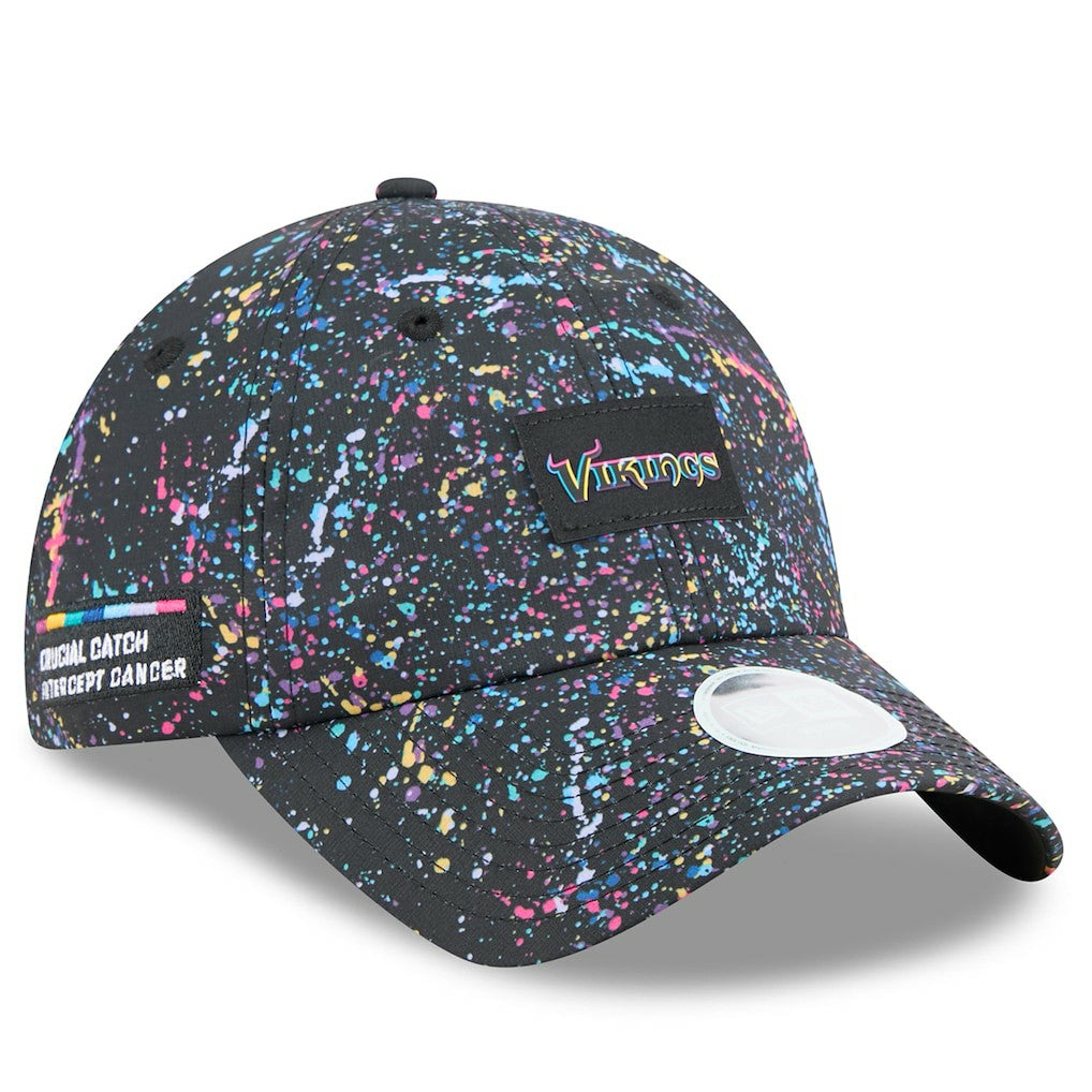 Minnesota Vikings New Era Women's 2025 NFL Crucial Catch Pony Tail Adjustable Hat Black - NFL