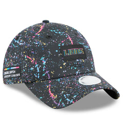 Detroit Lions New Era Women's 2025 NFL Crucial Catch Pony Tail Adjustable Hat Black - NFL