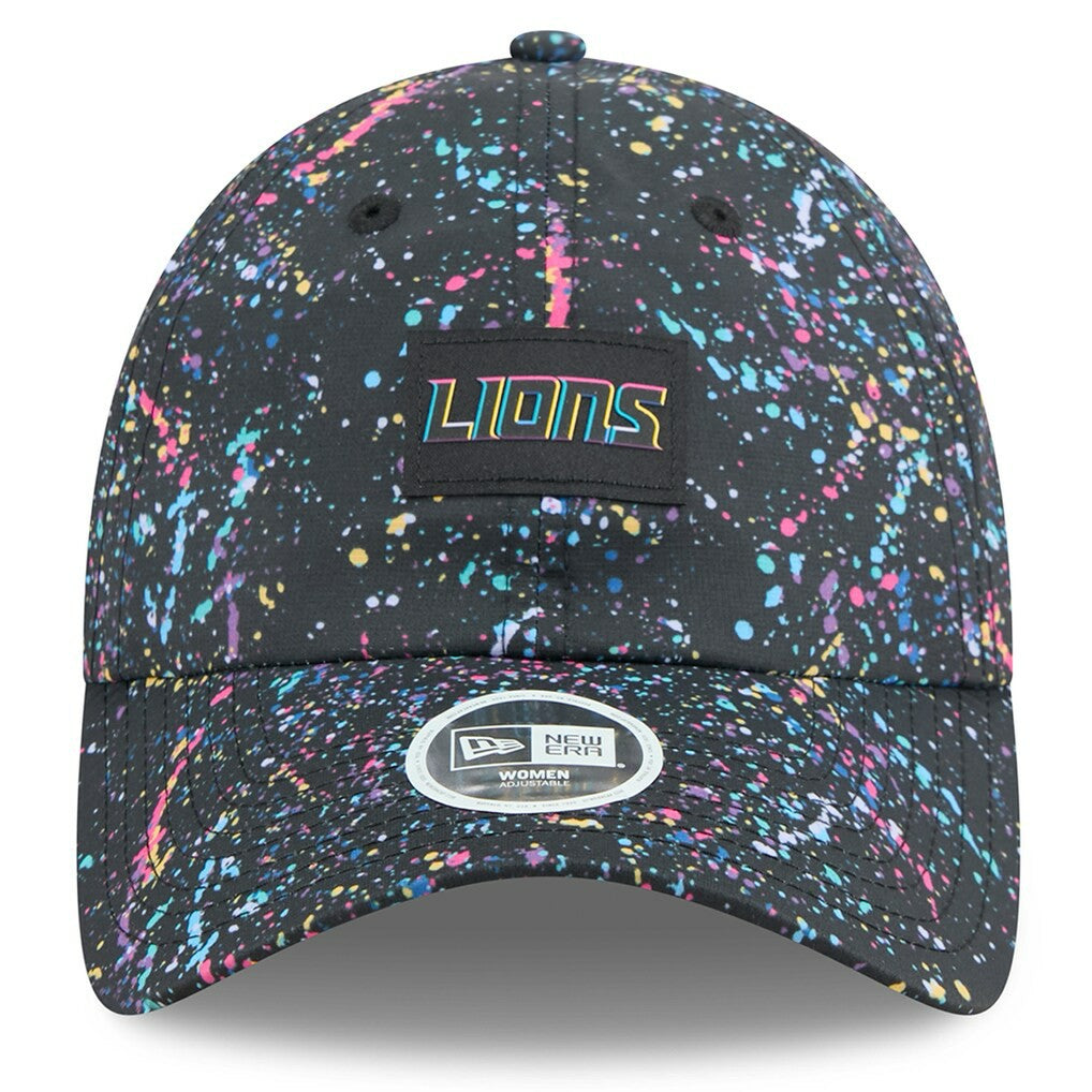 Detroit Lions New Era Women's 2025 NFL Crucial Catch Pony Tail Adjustable Hat Black - NFL