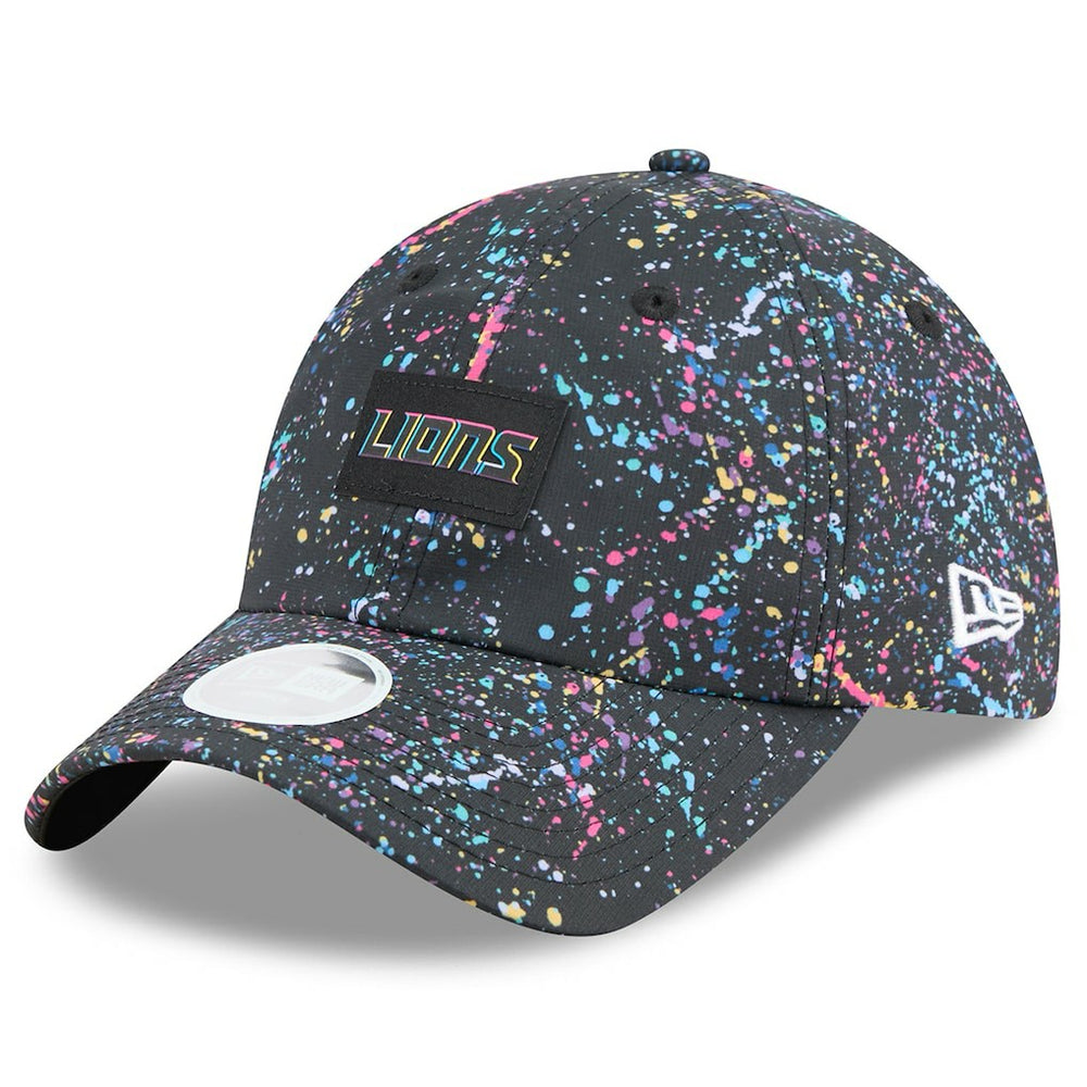 Detroit Lions New Era Women's 2025 NFL Crucial Catch Pony Tail Adjustable Hat Black - NFL