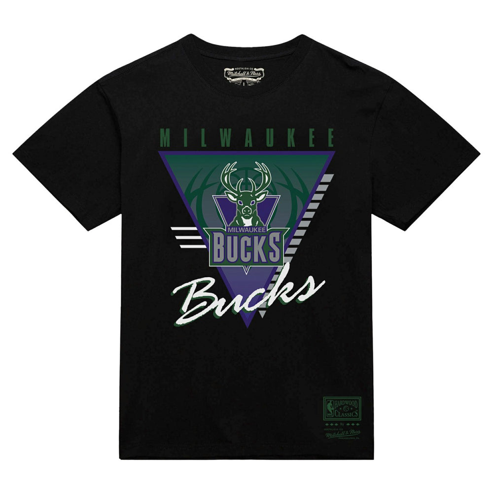Mitchell & Ness - Milwaukee Bucks Worldwide Collection Tri-Logo T-Shirt - Black