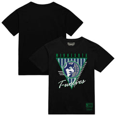Mitchell & Ness - Minnesota Timberwolves Worldwide Collection Tri-Logo T-Shirt - Black