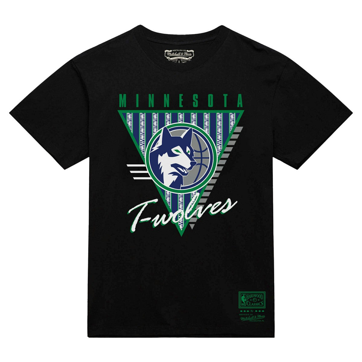 Mitchell & Ness - Minnesota Timberwolves Worldwide Collection Tri-Logo T-Shirt - Black