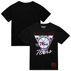 Mitchell & Ness - Philadelphia 76ers Worldwide Collection Tri-Logo T-Shirt - Black