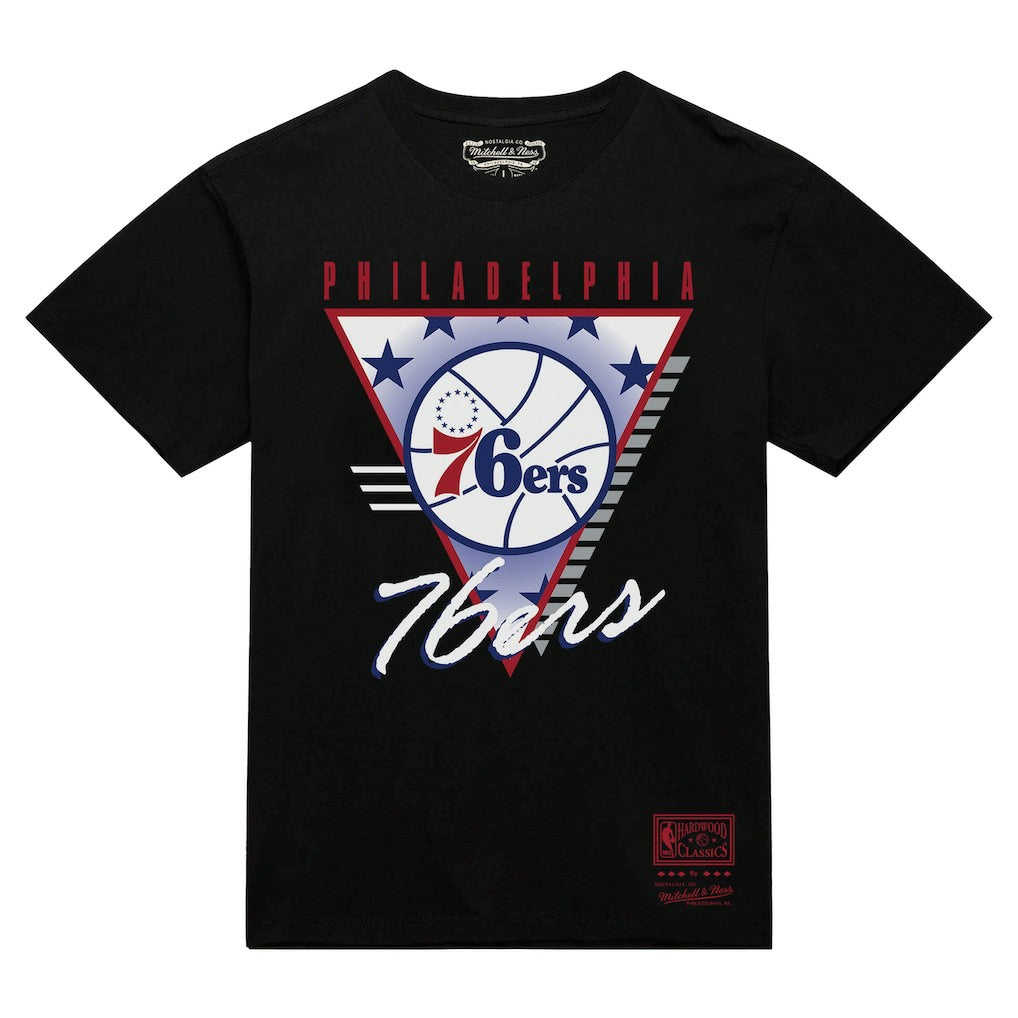 Mitchell & Ness - Philadelphia 76ers Worldwide Collection Tri-Logo T-Shirt - Black