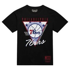 Mitchell & Ness - Philadelphia 76ers Worldwide Collection Tri-Logo T-Shirt - Black