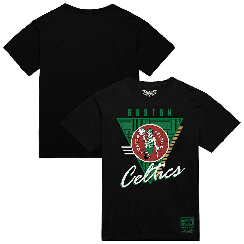Mitchell & Ness - Boston Celtics Worldwide Collection Tri-Logo T-Shirt - Black