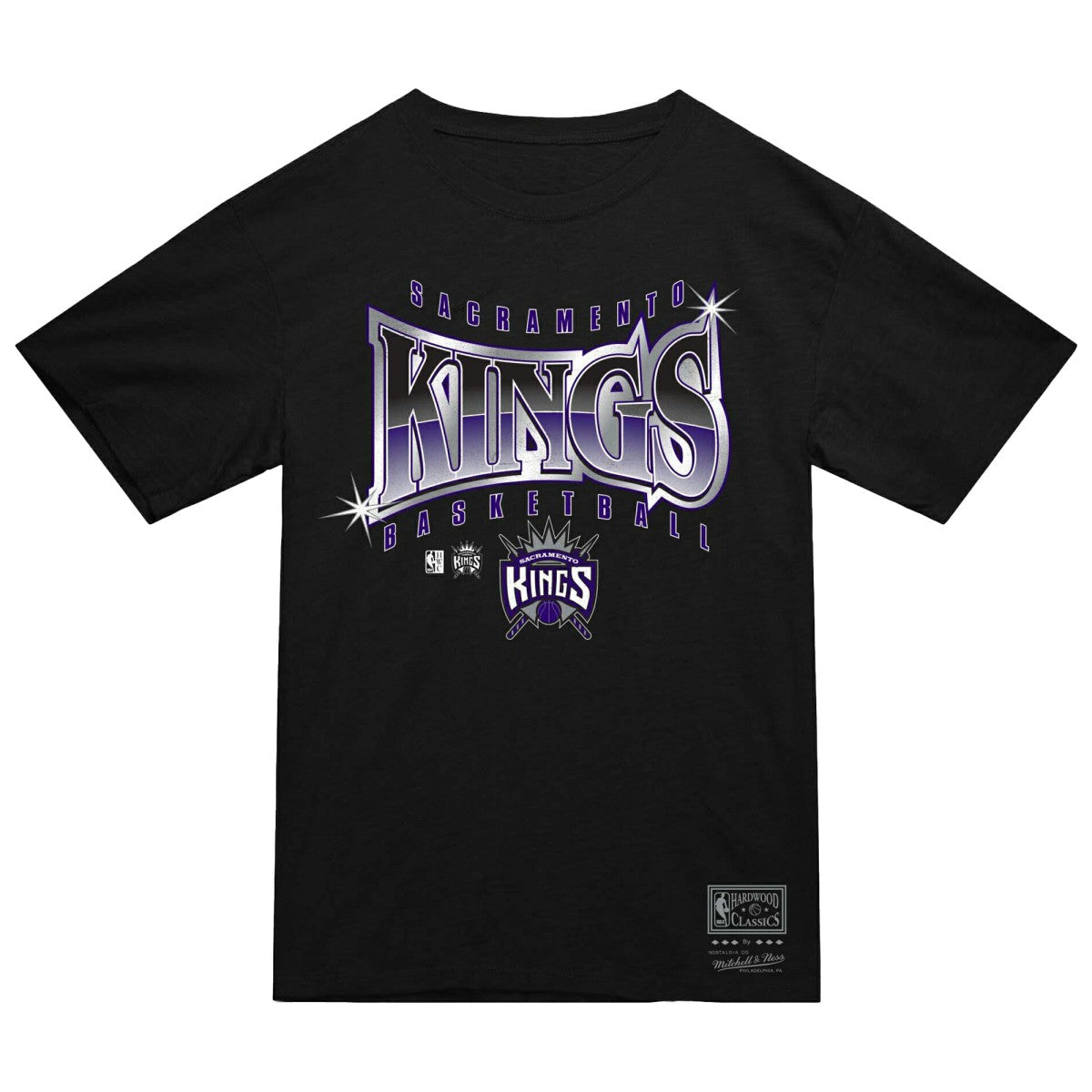 Mitchell & Ness - Sacramento Kings Worldwide Collection Glow Up T-Shirt - Black