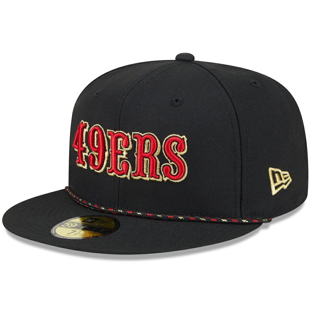 San Francisco 49ers New Era 2025 Rivalries Collection Sideline Rope 59FIFTY Fitted Hat Black - NFL