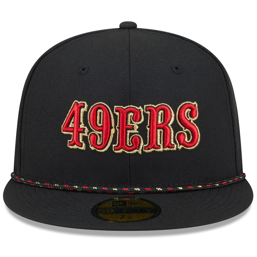 San Francisco 49ers New Era 2025 Rivalries Collection Sideline Rope 59FIFTY Fitted Hat Black - NFL