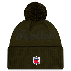 New York Jets New Era 2025 Rivalries Collection Sideline Cuffed Knit Hat with Pom Gotham Green - NFL