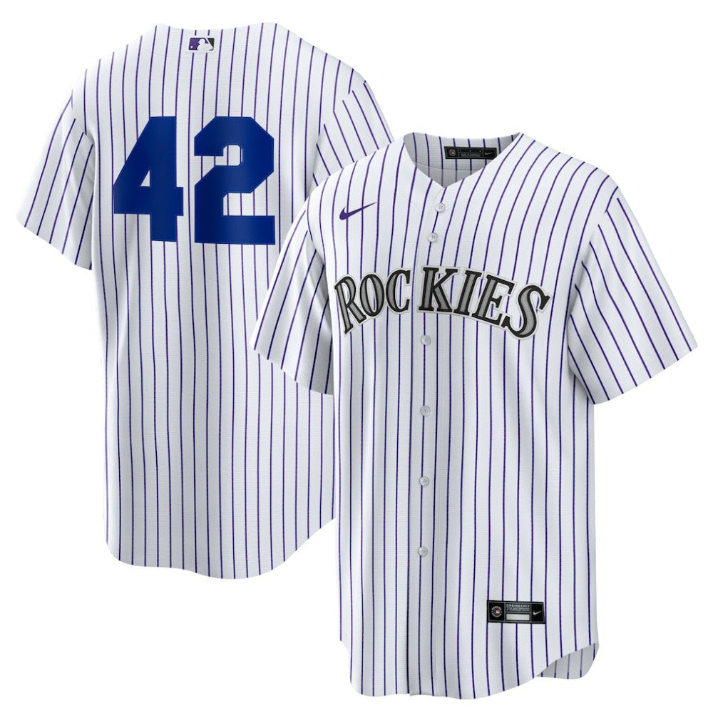 Colorado Rockies Nike Home  2025 Jackie Robinson Day Replica Jersey - White | MLB Jerseys