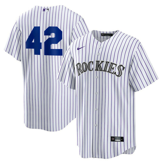 Colorado Rockies Nike Home  2025 Jackie Robinson Day Replica Jersey - White | MLB Jerseys