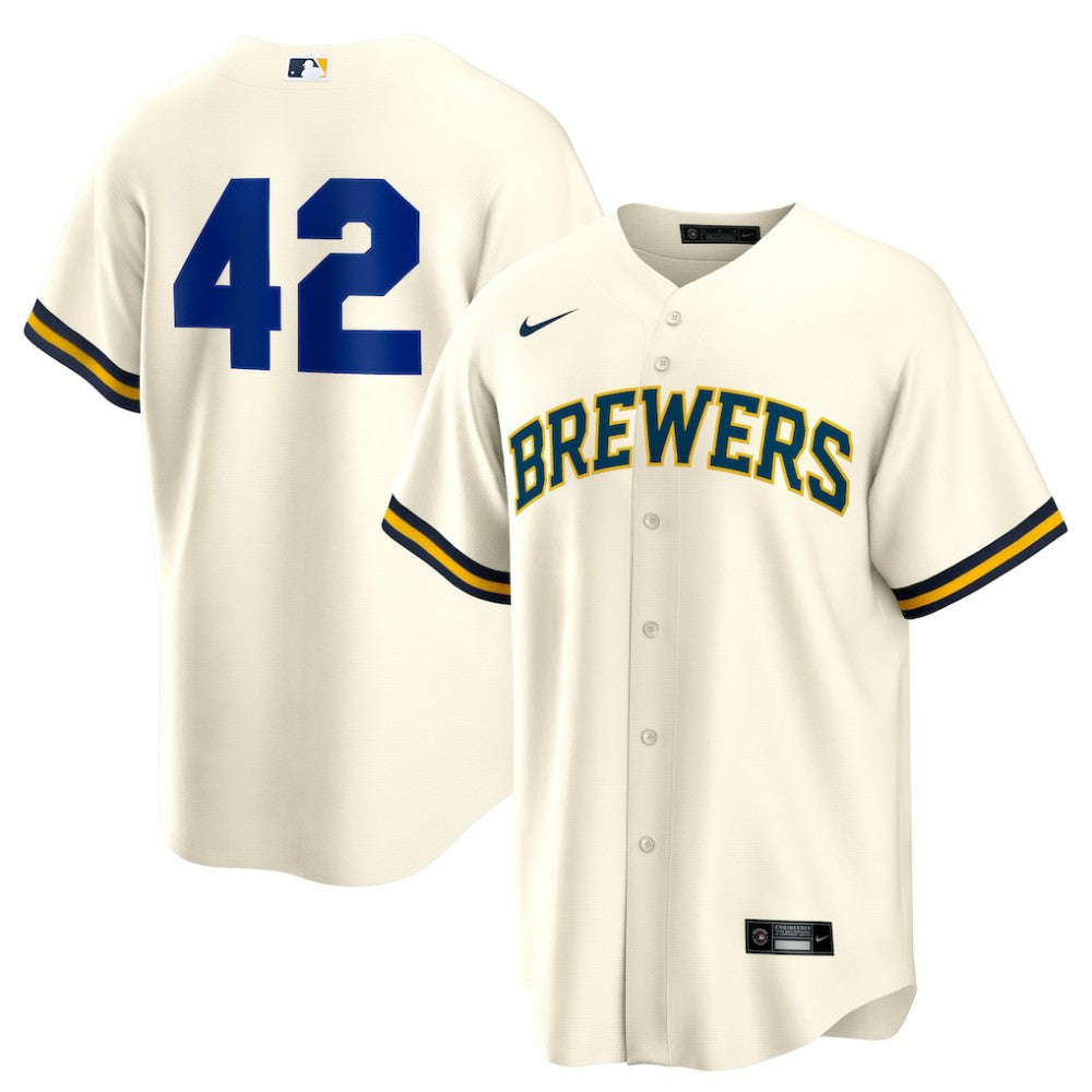 Milwaukee Brewers Nike Home  2025 Jackie Robinson Day Replica Jersey Clearance