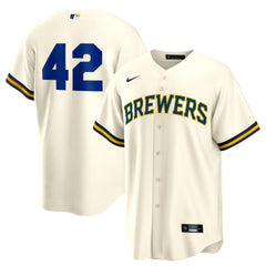 Milwaukee Brewers Nike Home  2025 Jackie Robinson Day Replica Jersey Clearance