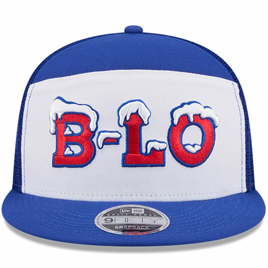 Buffalo Bills New Era 2025 Rivalries Collection Team Split Panel 9FIFTY Snapback Hat White/Royal - NFL
