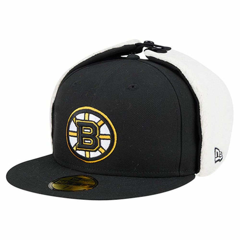 Boston Bruins New Era Injection Dog Ear Classic Fitted Hat Black