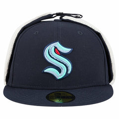 Seattle Kraken New Era Injection Dog Ear Classic Fitted Hat Deep Sea Blue
