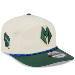 New Era - Milwaukee Bucks 2025/26 City Edition 19TWENTY Adjustable Hat - Cream/Hunter Green