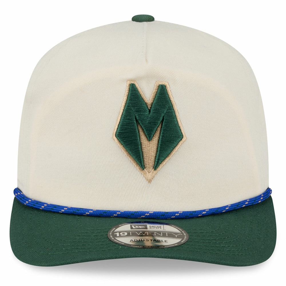 New Era - Milwaukee Bucks 2025/26 City Edition 19TWENTY Adjustable Hat - Cream/Hunter Green