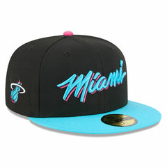 New Era - Miami Heat 2025/26 City Edition 59FIFTY Fitted Hat - Black/Turquoise
