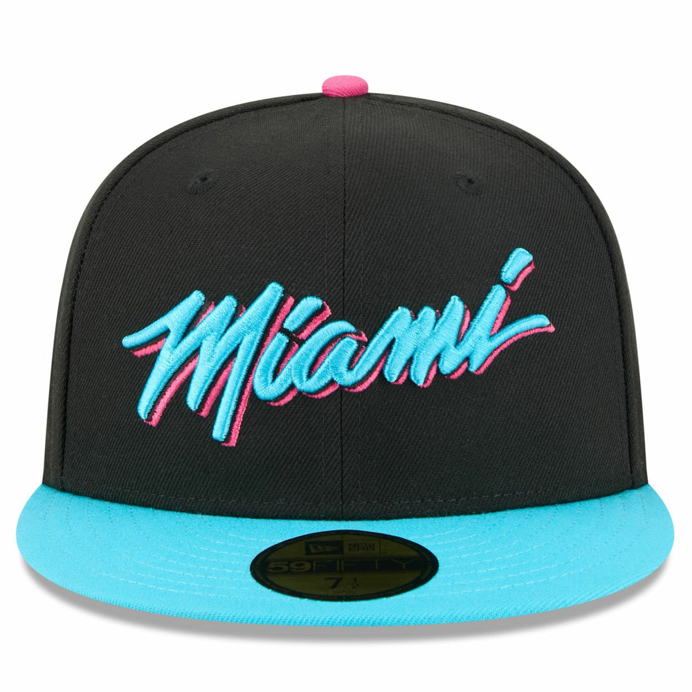 New Era - Miami Heat 2025/26 City Edition 59FIFTY Fitted Hat - Black/Turquoise