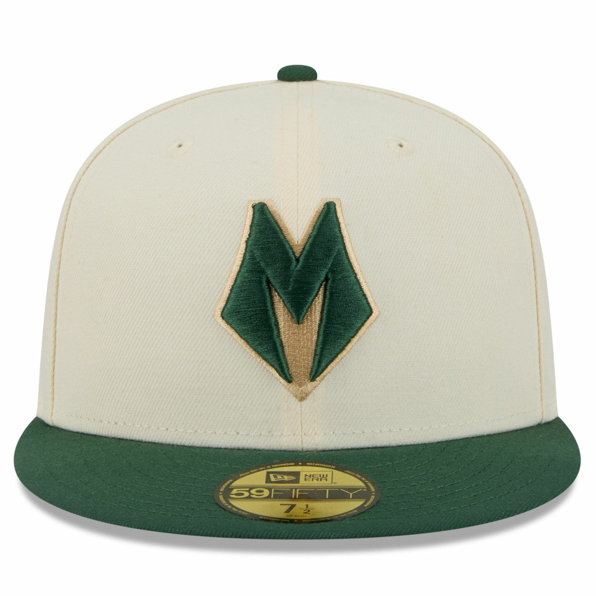 New Era - Milwaukee Bucks 2025/26 City Edition 59FIFTY Fitted Hat - Cream/Hunter Green