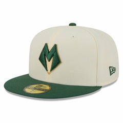 New Era - Milwaukee Bucks 2025/26 City Edition 59FIFTY Fitted Hat - Cream/Hunter Green