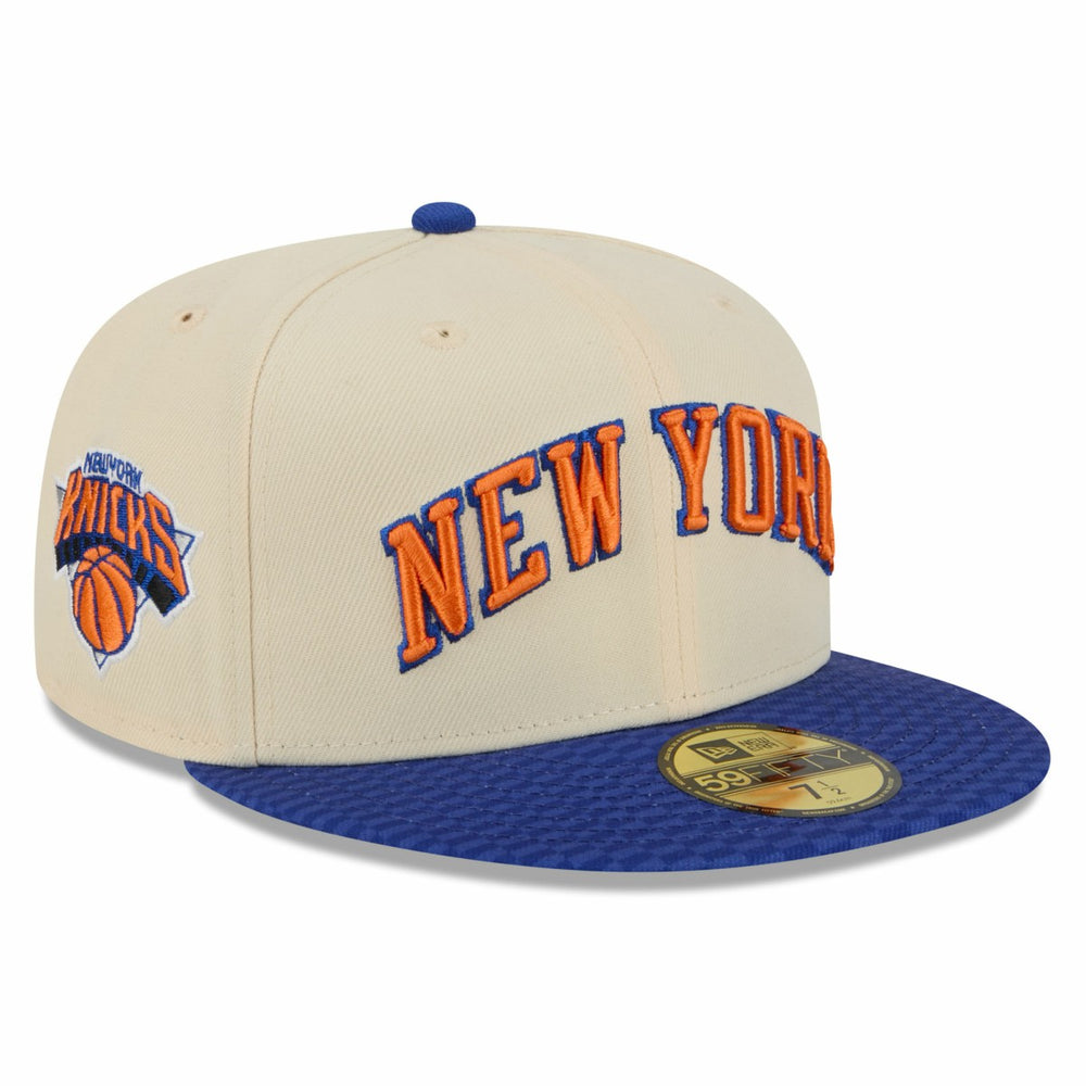 New Era - New York Knicks 2025/26 City Edition 59FIFTY Fitted Hat - Cream/Blue