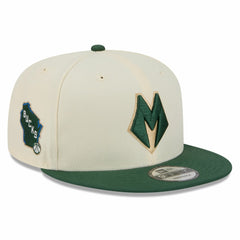 New Era - Milwaukee Bucks 2025/26 City Edition 9FIFTY Snapback Hat - Tan/Hunter Green