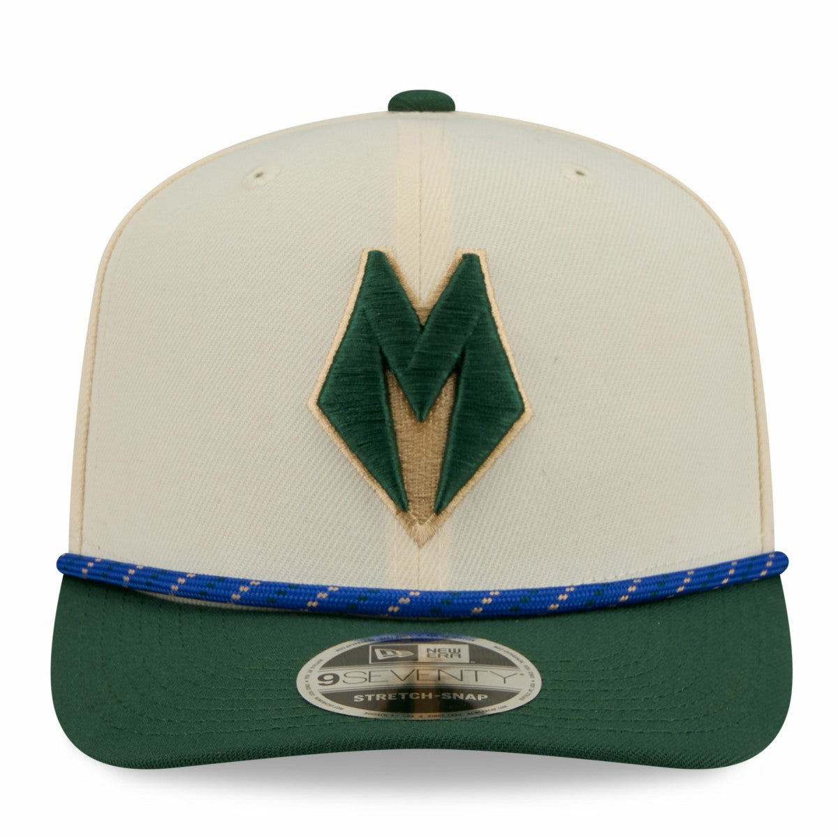 New Era - Milwaukee Bucks 2025/26 City Edition 9SEVENTY Adjustable Hat - Cream/Hunter Green