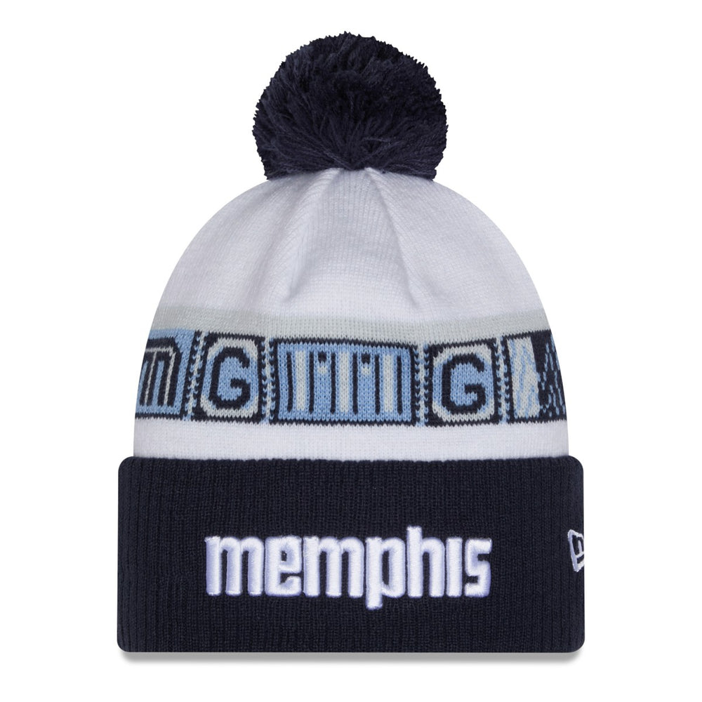 New Era - Memphis Grizzlies 2025/26 City Edition Cuffed Knit Hat with Pom - Navy/White