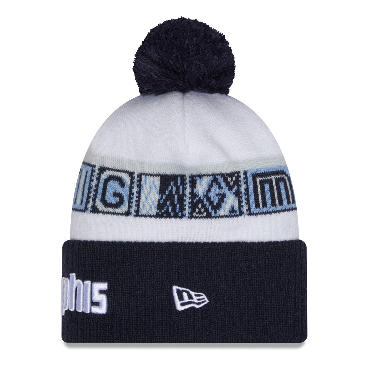 New Era - Memphis Grizzlies 2025/26 City Edition Cuffed Knit Hat with Pom - Navy/White