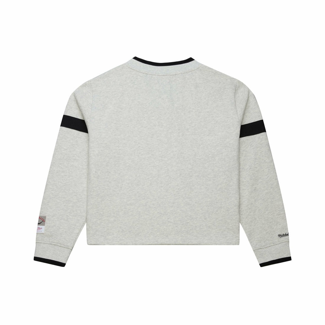 Tampa Bay Buccaneers Women's Cropped V-Neck Sweatshirt Gray - Mitchell & Ness