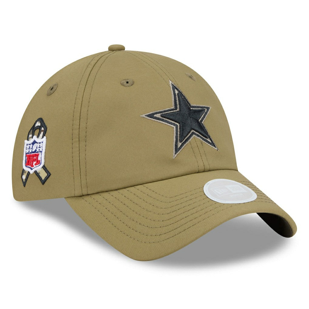 Dallas Cowboys New Era Women's 2025 Salute to Service Pony Tail Adjustable Hat Green - NFL