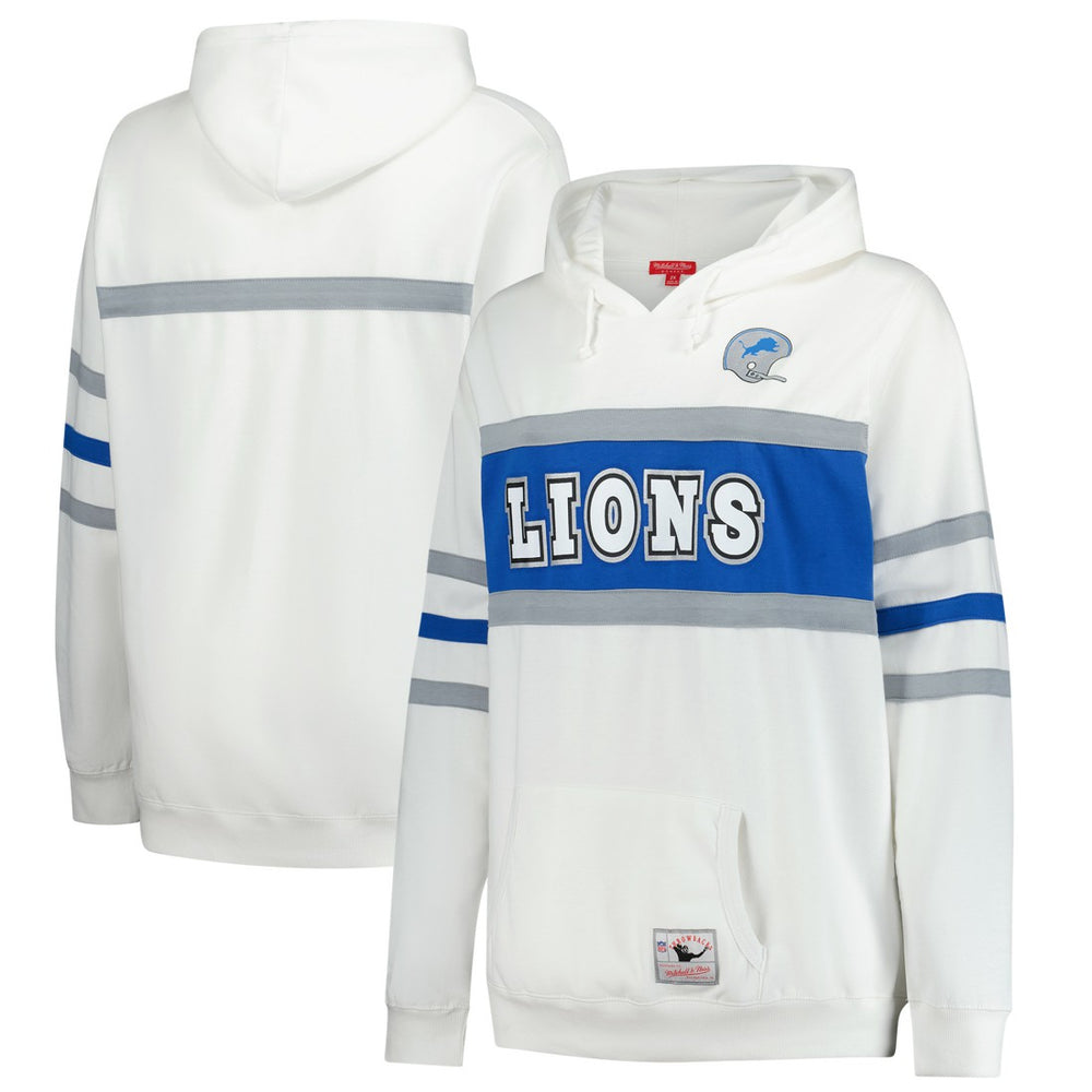 Detroit Lions Women's Plus Size Head Coach Throwback Pullover Hoodie White - Mitchell & Ness
