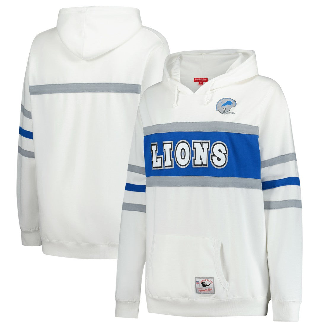 Detroit Lions Women's Plus Size Head Coach Throwback Pullover Hoodie White - Mitchell & Ness