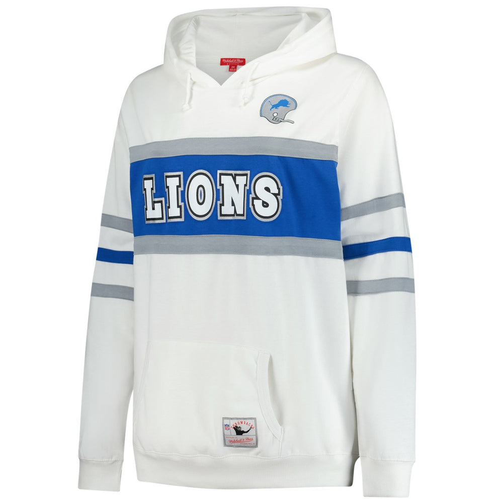 Detroit Lions Women's Plus Size Head Coach Throwback Pullover Hoodie White - Mitchell & Ness