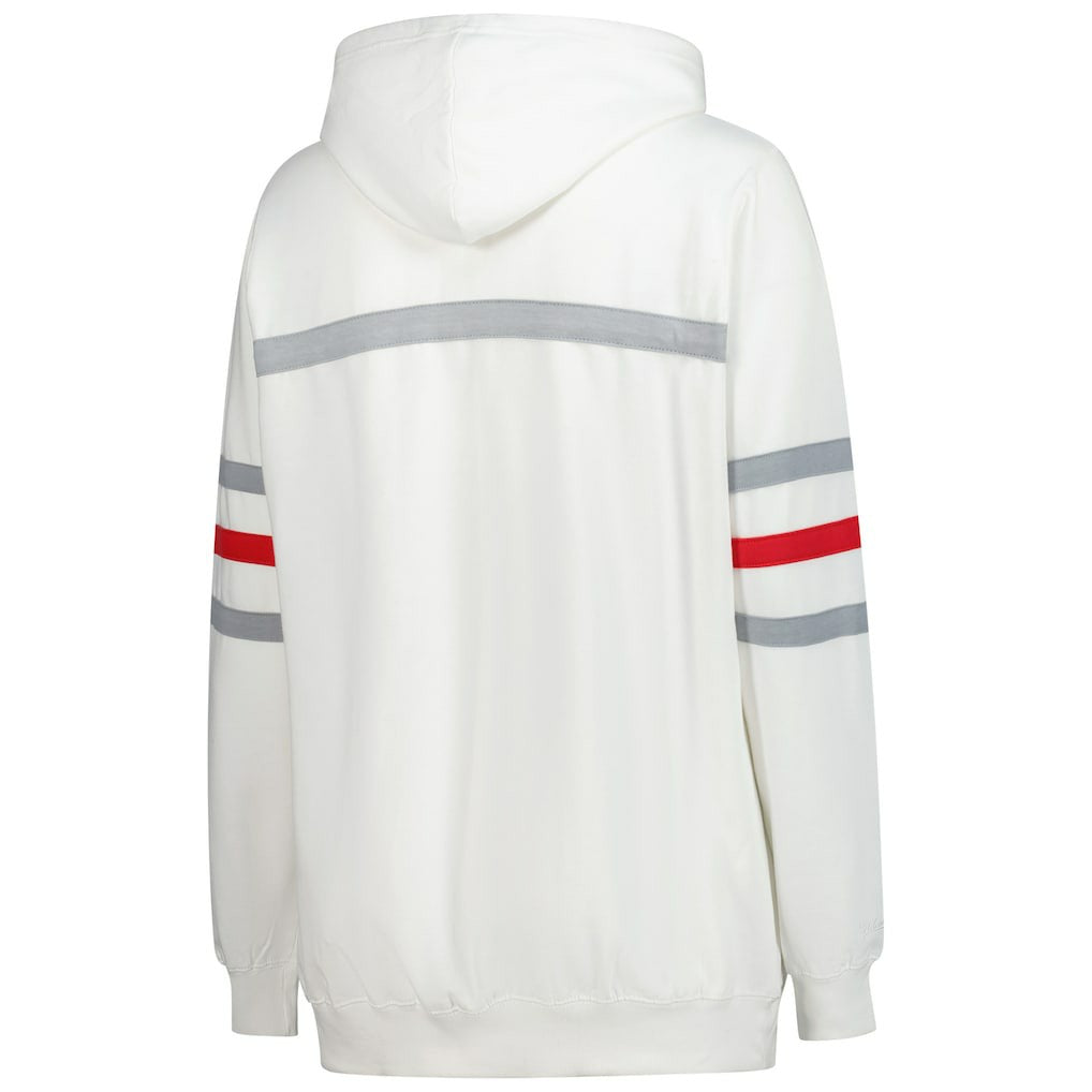 Atlanta Falcons Women's Plus Size Head Coach Throwback Pullover Hoodie White - Mitchell & Ness