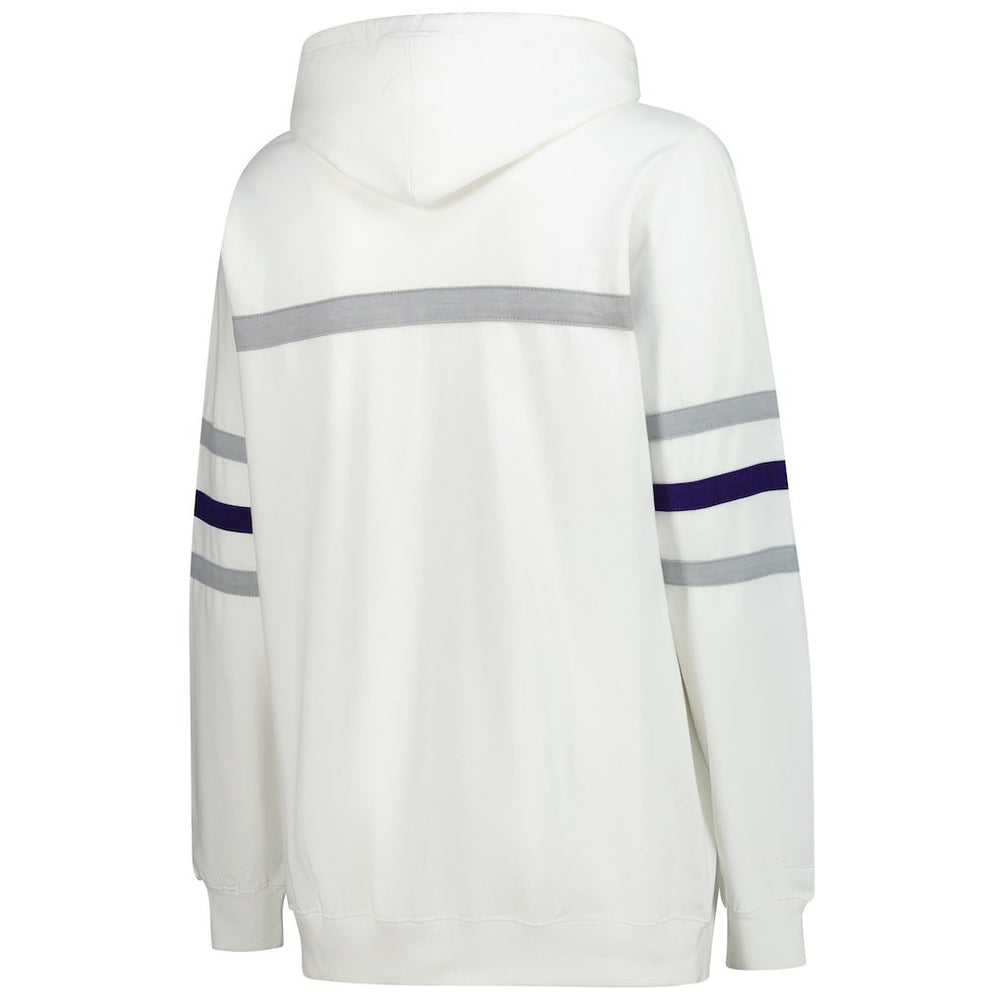Baltimore Ravens Women's Plus Size Head Coach Throwback Pullover Hoodie White - Mitchell & Ness